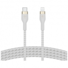 Дата кабель USB-С to Lightning 1.0m BRAIDED SILICONE white Belkin (CAA011BT1MWH)