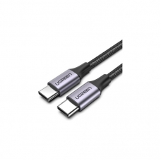 Дата кабель USB-C to USB-C 2.0m US261 18W Round Cable Nickel Plating Aluminum Shell Black Ugreen (50152)
