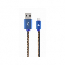 Дата кабель USB 2.0 AM to Type-C 1.0m corner Cablexpert (CC-USB2J-AMCML-1M-BL)