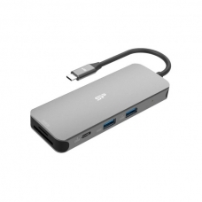 Концентратор Silicon Power USB-C 8-in-1 SR30 Silver Aluminum (SPU3C08DOCSR300G)