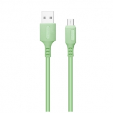 Дата кабель USB 2.0 AM to Micro 5P 1.0m soft silicone green ColorWay (CW-CBUM042-GR)