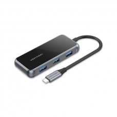 Концентратор Vention USB 3.1 Type-C to HDMI 4K60Hz/USB 3.0х3/RJ45/PD 87W 6-in-1 Mirrored Surface (TFFHB)