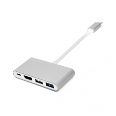 Перехідник Type-C (M) to 4*USB 2.0/3.0, HDMI, Type-C (F) PowerPlant (CA911707)