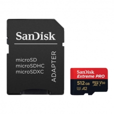 Карта памяти SanDisk 512 GB microSDXC UHS-I U3 Extreme Pro+SD Adapter (SDSQXCD-512G-GN6MA)