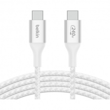 Дата кабель USB-C to USB-C 2.0m 240W white Belkin (CAB015BT2MWH)