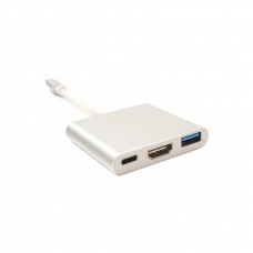 Переходник USB C-Type - HDMI/USB PowerPlant (KD00AS1306)