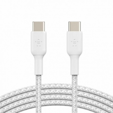 Дата кабель USB-С - USB-С, BRAIDED, 1m, white Belkin (CAB004BT1MWH)