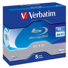 Диск BD Verbatim DL 50Gb 6x Jewel Case 5шт (43748)