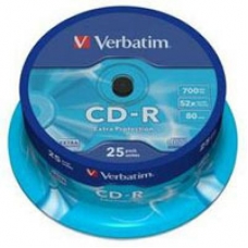 Диск CD Verbatim CD-R 700Mb 52x Cake box 25шт Extra (43432)