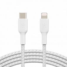 Дата кабель USB 2.0 AM to Lightning 1.0m BRAIDED white Belkin (CAA004BT1MWH)