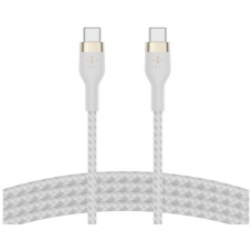 Дата кабель USB-C to USB-C 1.0m BRAIDED SILICONE white Belkin (CAB011BT1MWH)