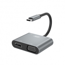 Переходник XO 4-in-1 Dock USB-C (HDMI/VGA/USB3.0/USB-C PD) (XO-HUB001SL)